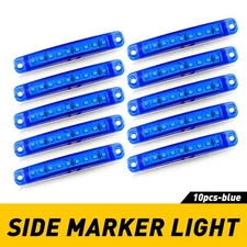 Set of 10pcs Side 9LED Marker Light Truck DRL Trailer Clearance Light 12V Blue