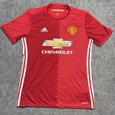 Adidas Manchester United Jersey Mens Medium M 2016 2017 Home Red Soccer Shirt