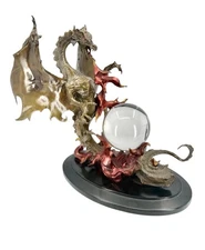 Franklin Mint “Dragon of Destiny” Bronze Statue & Crystal Ball by Julie Bell