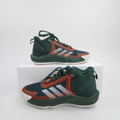 Miami Hurricanes adidas adizero Basketball Shoe Men's Dark Green/Orange New