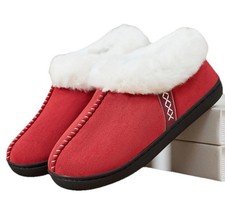 Winter Slippers w Memory Foam,fuzzy Faux Fur Lining House Shoes Non-slip Rubber.