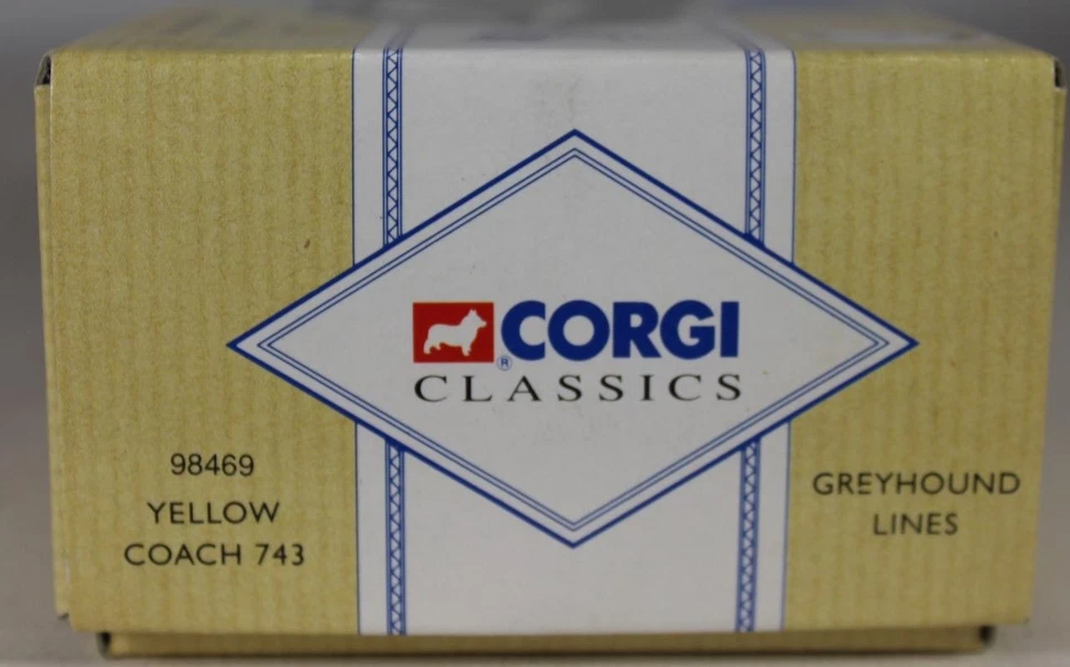 Corgi Classic 1/43 Diecast BUS Yellow Coach 743 Greyhound Lines 98469 1 pc MIB - Image 2 of 2
