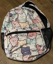 Giwawa Colorful Cats Bookbag Cute Cat Pattern Pastel