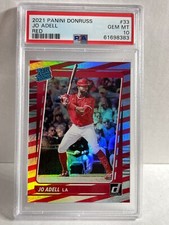 2021 Donruss Jo Adell Red Parallel Rated Rookie RC  /2021 Angels PSA 10 POP 3