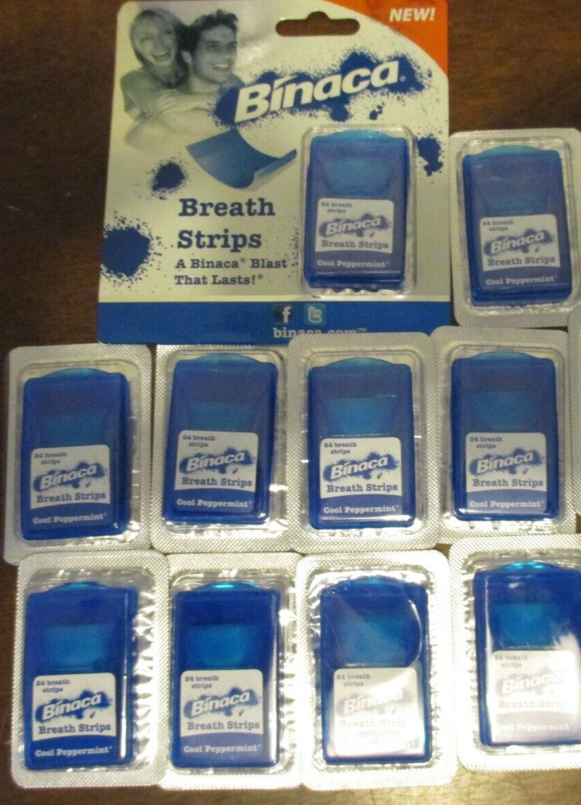 240 Binaca fresh Cool mint Peppermint Breath Strips Pocketpaks Compare to spray