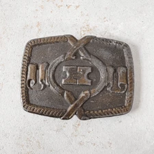 VTG Oden Inc Initial H Solid Brass Belt Buckle Size 3" x 2.125"