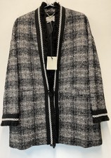 Marella Max Mara Black Wool Blend Jacket Bnwt £340 Uk 12~gold Metallic Thread
