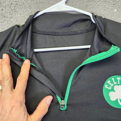 Boston Celtics NBA Pullover Net-Dri Quarter Zip Long Sleeve Shirt Large - Picture 3 of 9