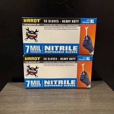 Hardy 68506 Nitrile Gloves (7 MIL) HEAVY DUTY 2 BOXES OF 50 (XL)