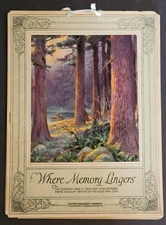 Milton Bradley Calendar VTG 1927 Where Memory Lingers Osborne Co Newark NJ READ