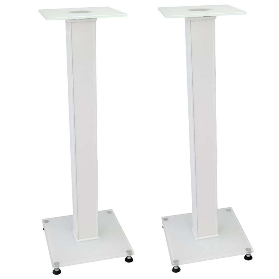 MINIFY 1 Paar Lautsprecherständer WEIß mit Dekoreinlage Boxenständer Lautsprecherpodest