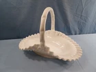 Fenton #3839 White Milk Glass Hobnail 12" Oval Basket