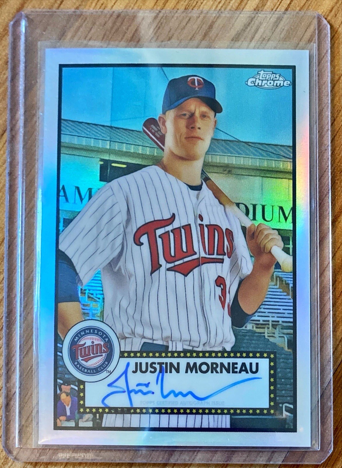 2021 Topps Chrome Platinum Anniversary Refractor Auto Justin Morneau PA-JMO /199