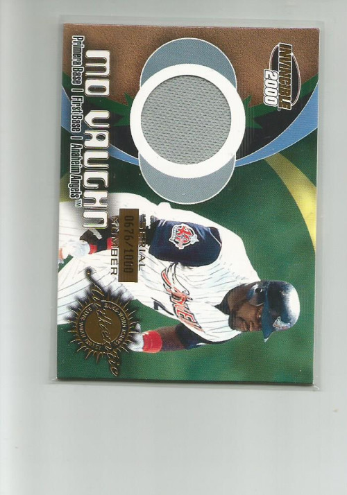 2000 PACIFIC INVINCIBLE GAME GEAR #10 MO VAUGHN  JERSEY  0676/1000