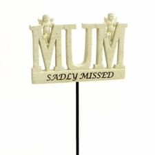Sadly Missed Mum Angel Memorial Tribute Stick Graveside Plaque
