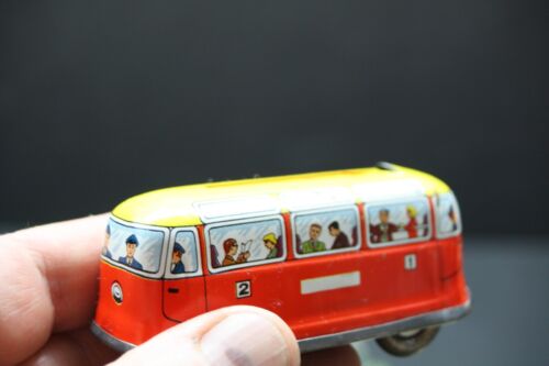 Vintage 1953 Ohio Art Tin Lithograph "Alpine Station" WIND-UP TRACK TOY w/Bus - Picture 9 of 24