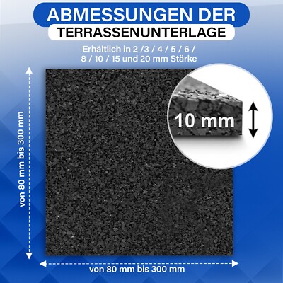 (24,50 /m²) Terrassenpads 10 mm 25 St./Pack Gummigranulat Pad Bautenschutzmatte