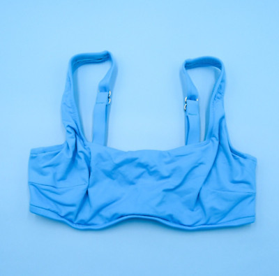 Victorias Secret 34DD Blue Underwired Push Up Wide Strap Bikini Top Swimwear New