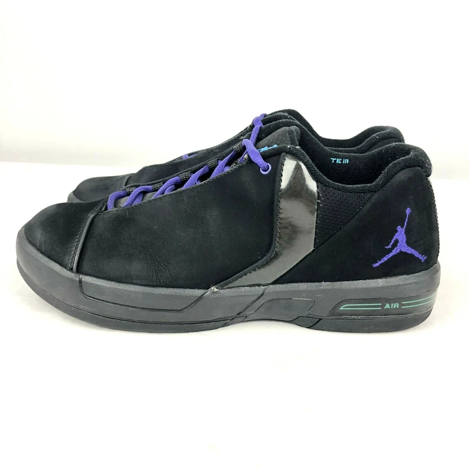 2011 Jordan команды Elite 3 TE низкий черный Concord 453454-008 черный виноград туфли Sz 9 - Изображение 2 из 4