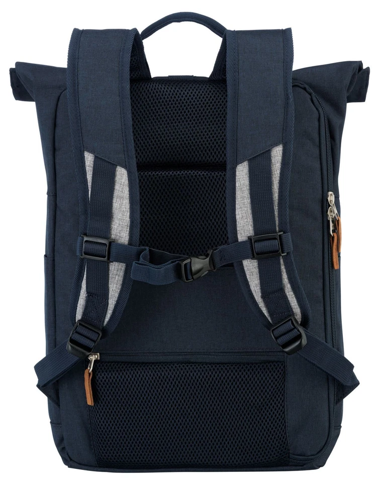 travelite Basic Rollup Backpack Rucksack Tasche Marine / Grey Blau - Bild 3 von 4