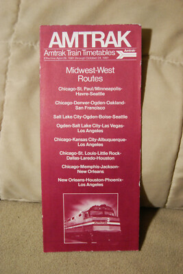 Amtrak - Midwest-West Routes - April 26, 1981