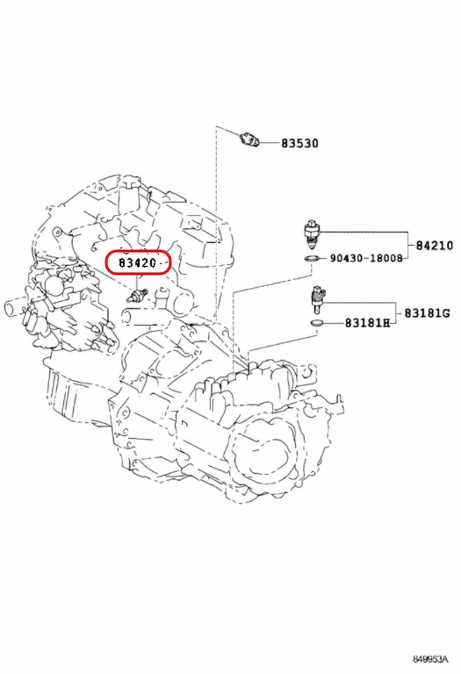 Medidor transmisor temperatura agua genuino Toyota Corolla CP cupé AE86 OEM Japón Foto 3 de 4