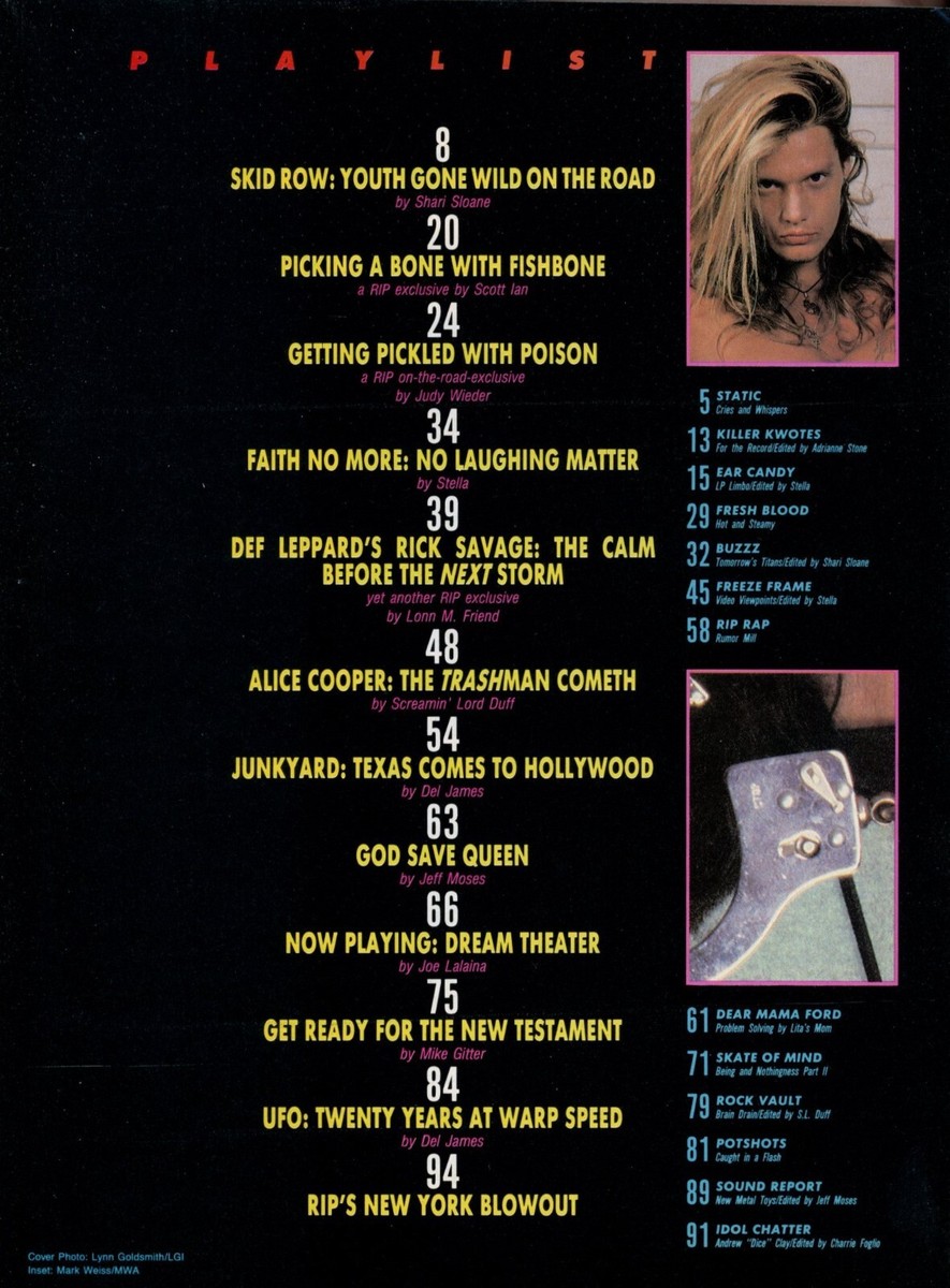 Rip Magazine - 1989, October - Alice Cooper, Poison, Junkyard