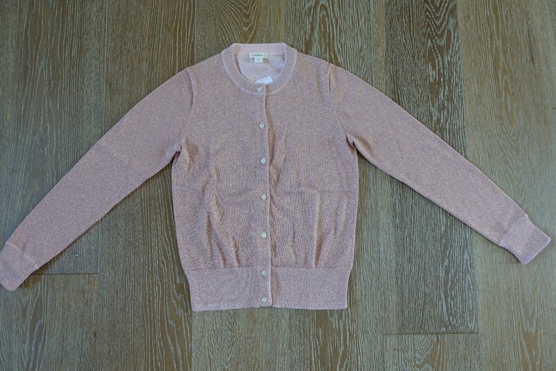 Crewcuts JCrew Girls Sadie Metallic Cardigan Sweater in Pale Pink Size 14 NWT