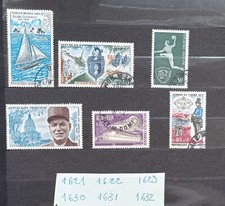 lot  timbres  france oblitérés 1970 n° 1621 1622 1629 1630 1631 1632