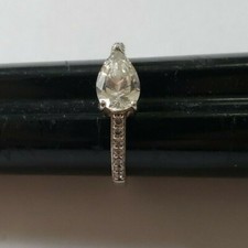 Sterling Silver 925 Ring with Pear Shaped CZ Stone, Size 9.25