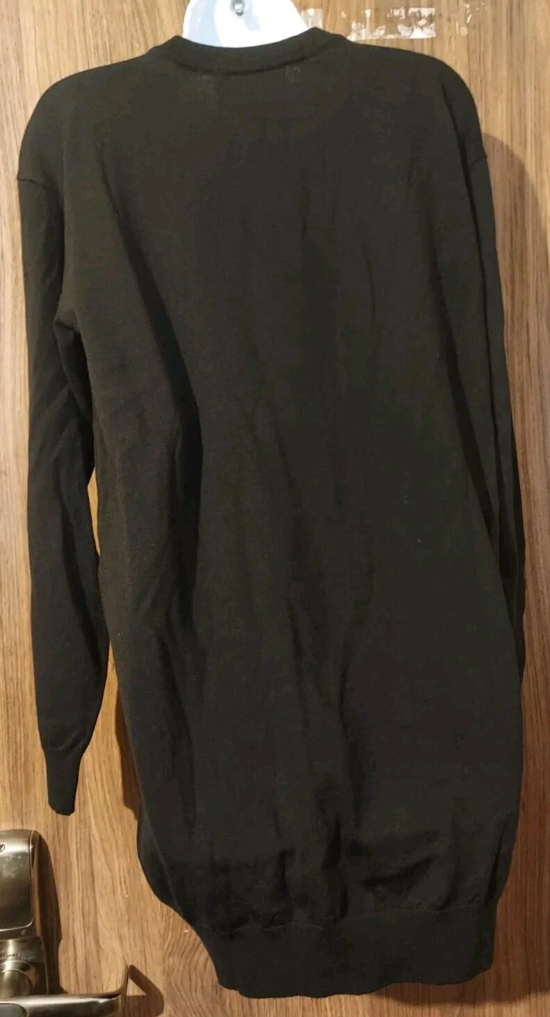 MOSCHINO COUTURE Mini abito nero in maglia di lana con orsetto XS