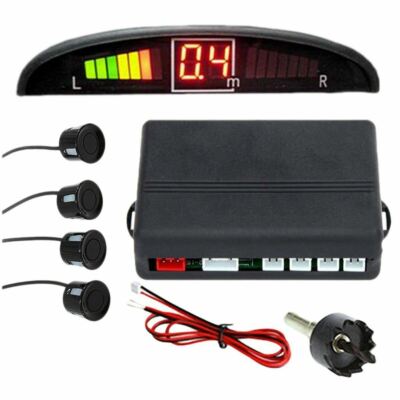 Zone Tech Car Rear Safety Black Parking Radar Backup Reverse Sensors System LED