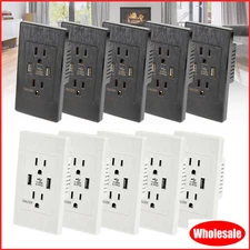Lot Dual USB Wall Charger Port Socket US Plug Electrical Outlet Panel 2.1A 110V
