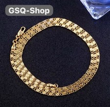 18k Goldkette Vergoldet Panzerkette S925 Silber 40-55cm Gold Silber Kette