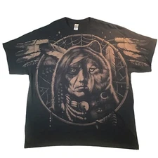 Gildan AOP Native American Dream Catcher Graphic Tee Shirt NWOT Mens SZ 2XL