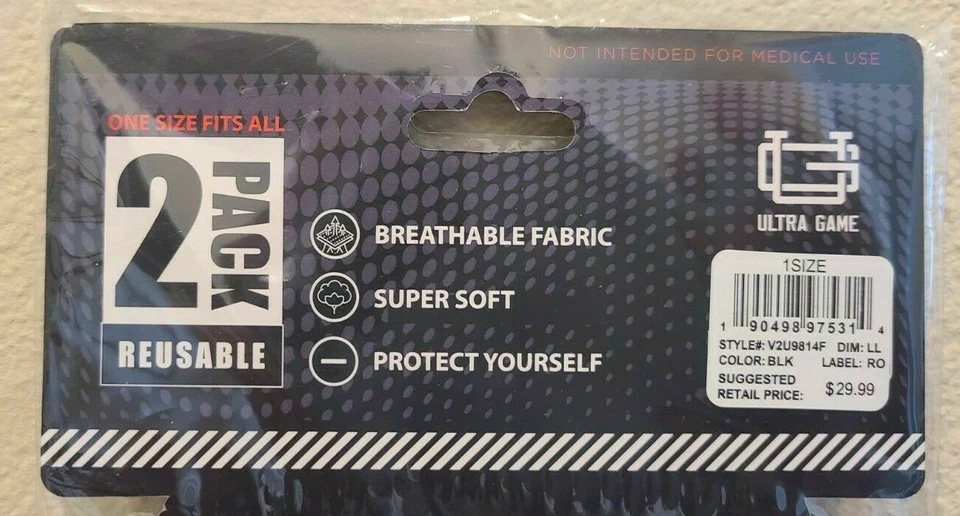  Los Angeles Lakers NBA Officially Licensed Two Reusable Face Covering One Size - Image 4 of 4
