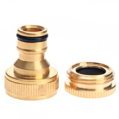 Brass Tap Adaptor 1/2'' 3/4'' Part for Garden Hose Tap Connector & Water Pipes HQ
