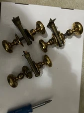 Vintage Russwin Brass Metal Door Knob Set of 3