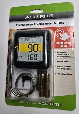 New AcuRite 00398W1 Touchscreen Digital Meat Thermometer & Timer with Probes