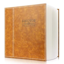 Magnetic Self-Stick Page Photo Album,Leather Cover,Holds 4X6,5X7,6X8,8X10,10X...