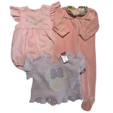 Set of 3 Vtg Style Baby Girl Clothes Pink Size 9-12months Robinsons Minnie Mouse