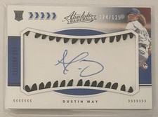 Dustin May 2020 Absolute Baseball Material Signatures Black Rookie Auto 124/125