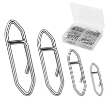 125 Pcs Fishing Power Speed Clips (S:75, M:25, L:15, XL:10), High Silver