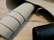 6-7oz MATTE OFF-WHITE FULL GRAIN SOFT LEATHER HIDE PANEL,SHEET,SQUARE,12x12 15 s