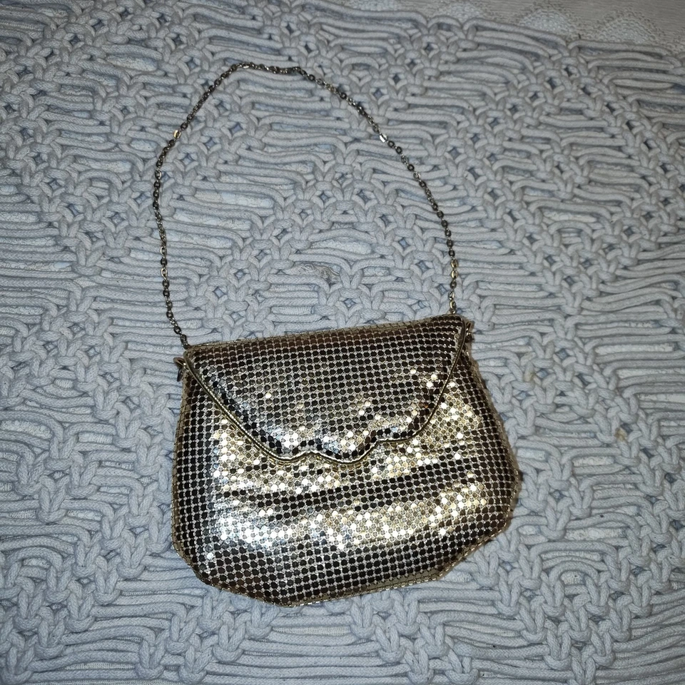 Whiting & Davis Gold Mesh Evening Clutch Bag Vintage - Image 2 of 4