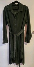 Uniqlo womens fine cord midi shirt dress size L