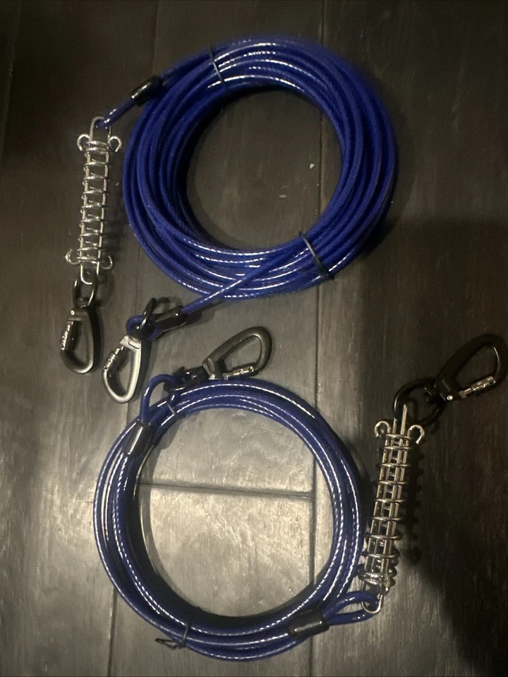 Cable de amarre premium de 2 piezas para perros grandes de hasta 125 libras de 10 pies y 50 pies para perros guía Foto 2 de 4