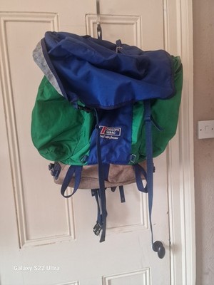 Vintage Berghaus Cyclops Rucksack Leder Wildleder Boden Wandern 