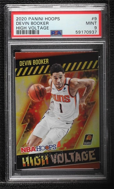2020-21 Panini NBA Hoops High Voltage Devin Booker #9 PSA 9 MINT 0f67