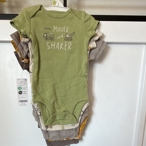 Carter's Baby Boys 5pc Short Sleeve Cotton Bodysuit Set 3M Construction